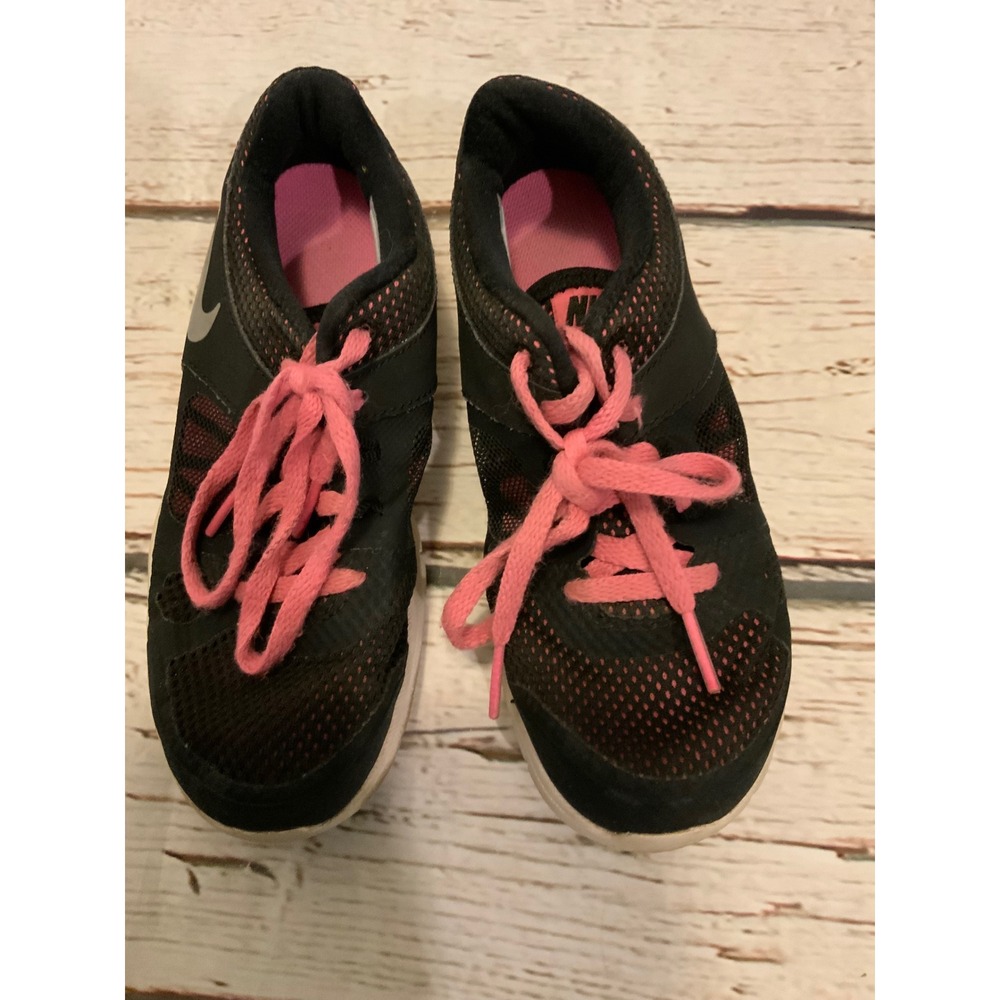Nike Free 5.0 Kids Running Shoes Black Pink Silver 642758-001 Size 12C